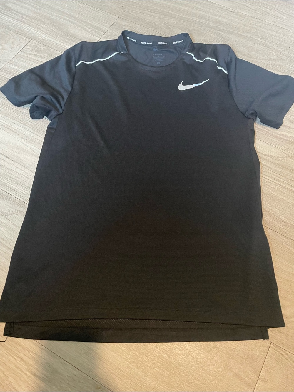 Nike Black Short Sleeve Athletic Tee with White Swoosh